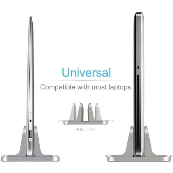 Universal Vertical Aluminum Laptop Stand Silver