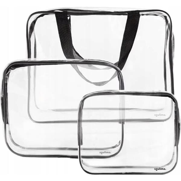 Genomskinliga Toalettsaker - 3-pack - PVC