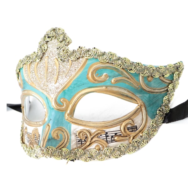 Maskeradmask för män Vintage venetiansk Mardi Gras-mask light blue