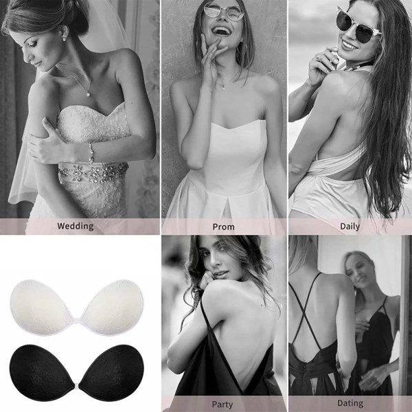 Smidig och Bekväm Självhäftande Push-Up BH B Beige