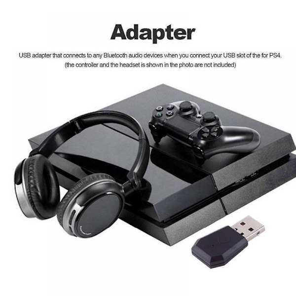Eugastiger trådlös adapter för PS4 Bluetooth, Gamepad Spelkontrollkonsol Hörlurar USB-dongel
