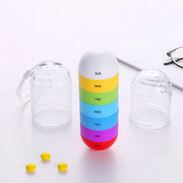7 Day Pill Box Medicin Organizer Tabletter Hållare Dispenser Vattentät och bärbar