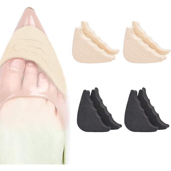 Återanvändbara tåfyllningsinsatser, Justerbara tåpluggskor för Stora Inlägg för Kvinnor Män Pumps Flats Sneakers (4 par)