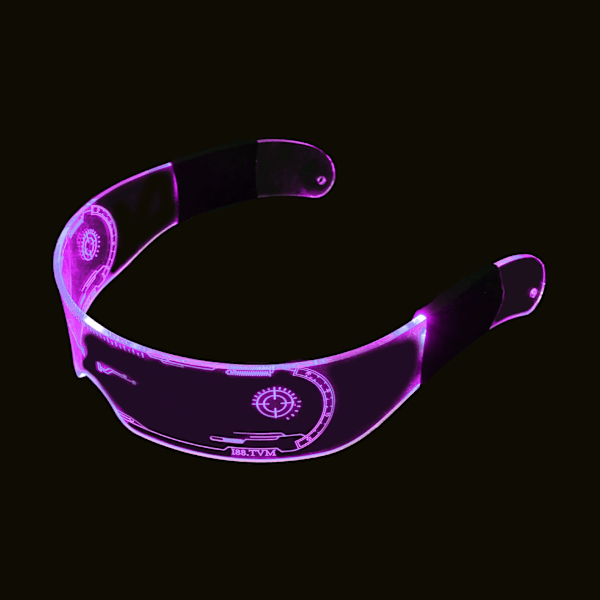 LED-lasit - Loistavat Cyberpunk Futuristiset Neon Rave DJ-lasit Ladattavat Täysväri (Säädettävä Väri)