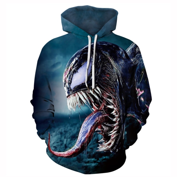 Marvel Venom Halloween huvtröja herr 3D printed Flame Loose Fashion Hoodie Marvel Venom sweatshirt 010 儿童140