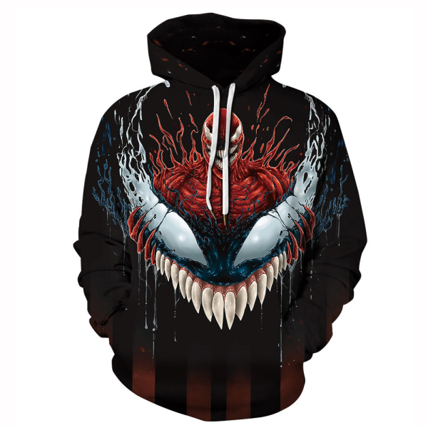 Marvel Venom Halloween huvtröja herr 3D printed Flame Loose Fashion Hoodie Marvel Venom sweatshirt 014 S