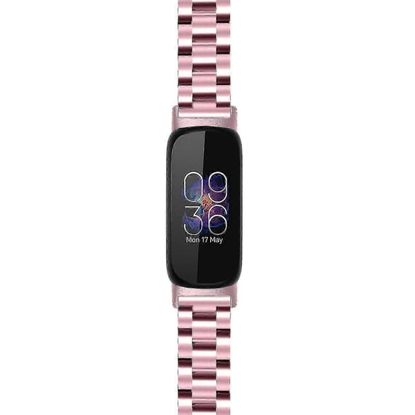 Armbånd til Fitbit Inspire 3 Rustfrit Stål 3 Perler Udskiftningsarmbånd til Smartwatch - Perfet Rose Pink