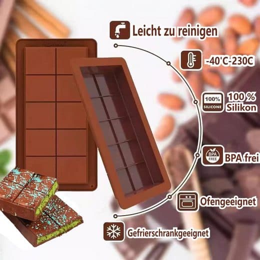 Sjokoladeform silikon, silikon dyp sjokoladeform 2 deler