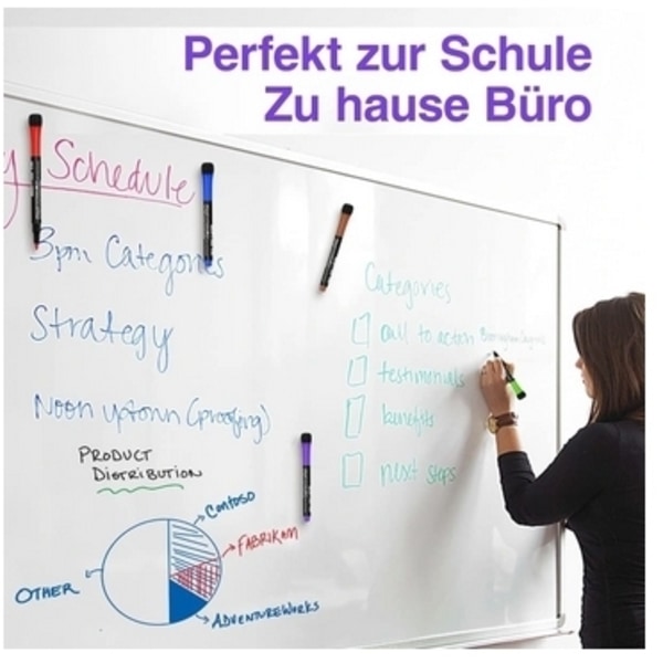 12 sæt magnetiske whiteboard-tusser og viskelæder 150