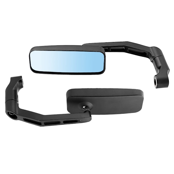 2 stk motorsykkelmodifiserte aluminium bakre sidespeil antirefleks sidespeil (svarte)