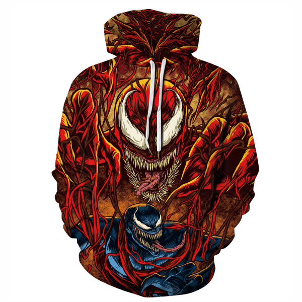 Marvel Venom Halloween huvtröja herr 3D printed Flame Loose Fashion Hoodie Marvel Venom sweatshirt 012 儿童100