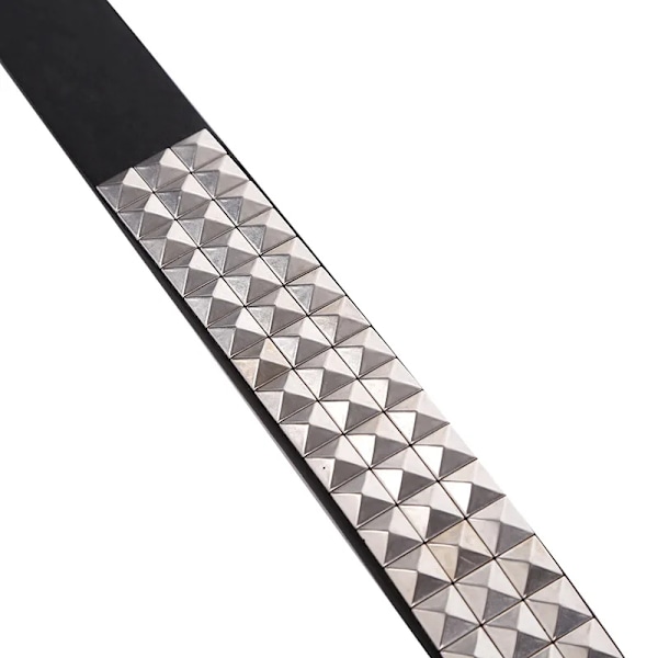 Glänsande Pyramid Mode Nitbälte Dubbbälte för män och kvinnor Punkrock med nålspänne Sliver belt Sliver  belt 95CM