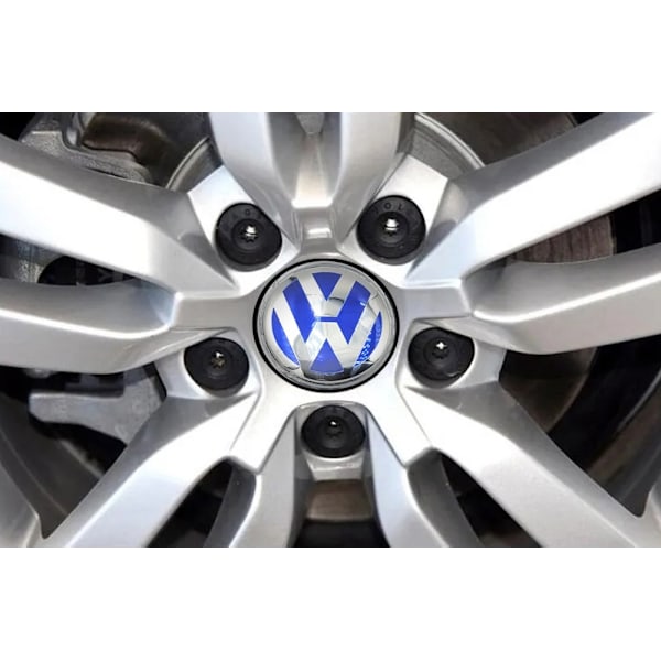 4-pakka - Volkswagen VW Keskikupit / Pyörännavan Embleemi - Bi 63 65 mm Blå