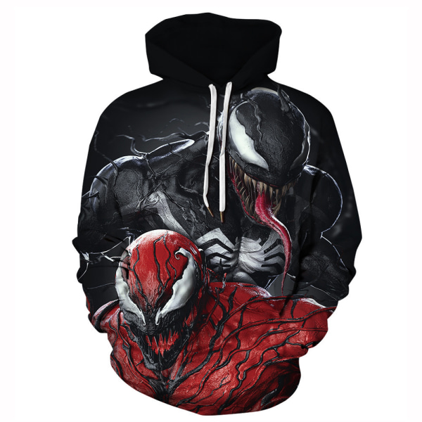 Marvel Venom Halloween huvtröja herr 3D printed Flame Loose Fashion Hoodie Marvel Venom sweatshirt 014 S