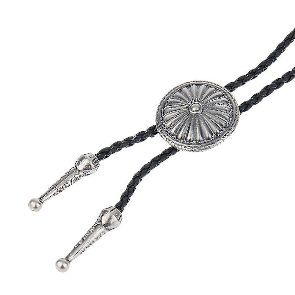 2x Antik Daisy Metalvedhæng Læder Bolo Tie Halskæde Slips Cowboy Dans
