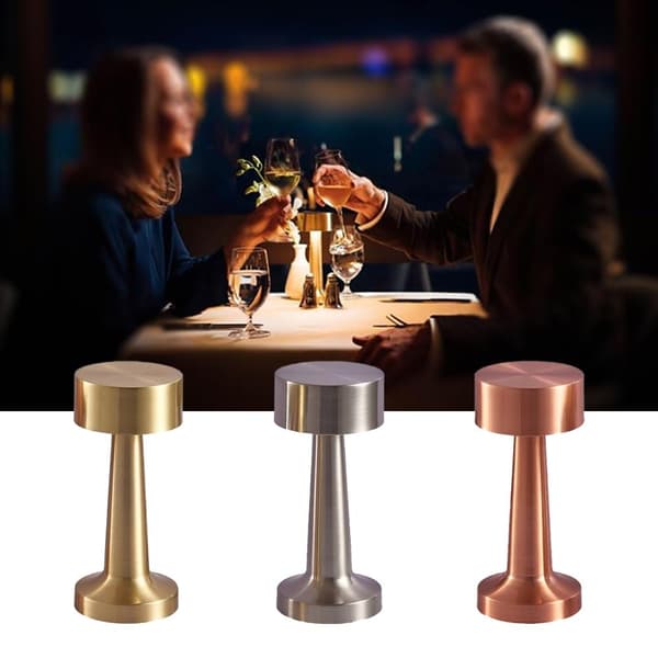 Bordlampe med touchfunktion 2-pak silver