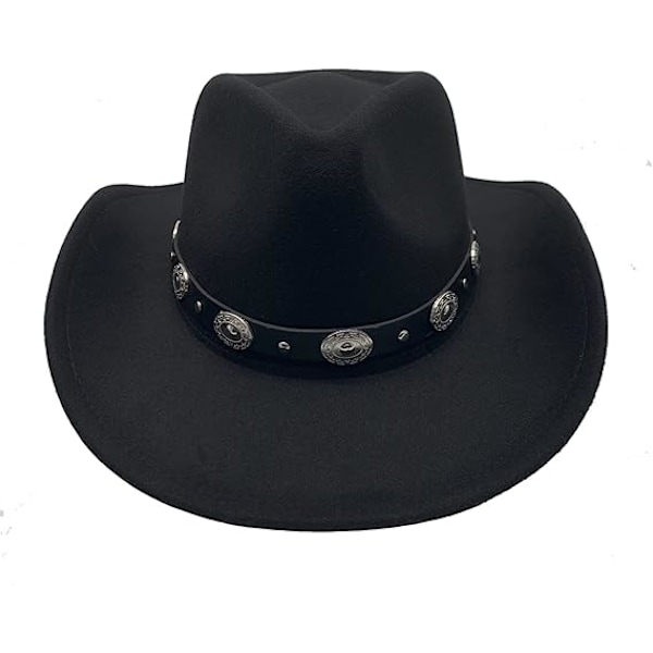 Cowboyhatt för kvinnor Westernhatt för män Cowboyhatt i filt Justerbar utomhushatt med formbar brätte.