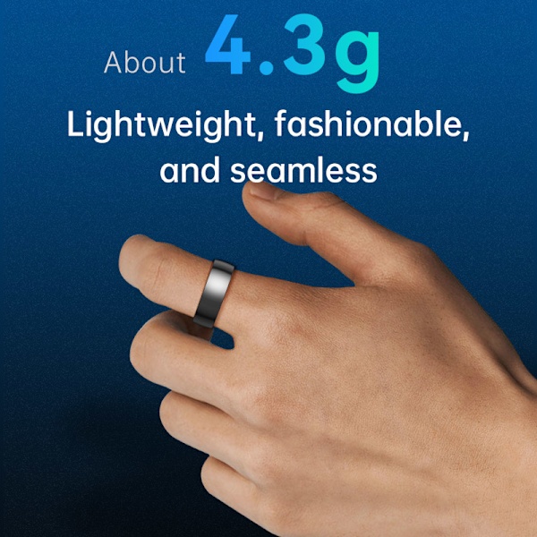 Smart Ring R1000 – Sömnmonitor, Bluetooth 5.0, Blodsyremätare Svart Svart 7