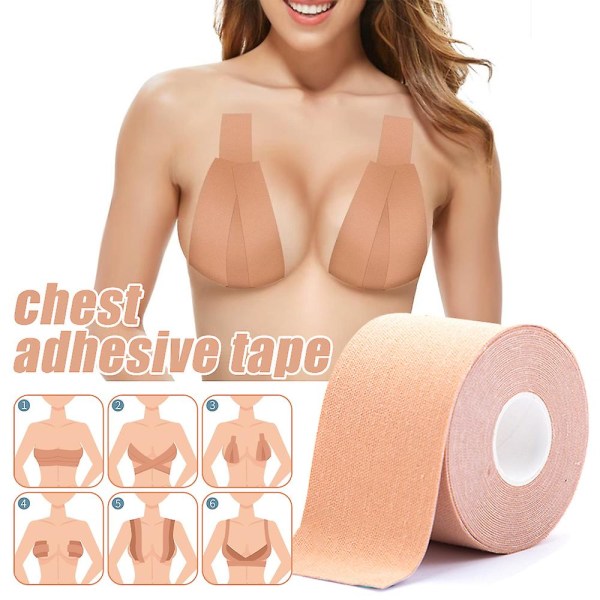 Brösttejp, osynlig bröstlyftande rulltejp Bröstvårtskydd, hudvänlig vattentät, svettsäker bröstklistermärke