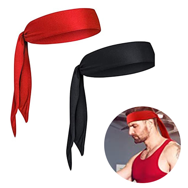 Svedtransporterende pandebånd, Tie Back Headband, Tie Up Hair Band