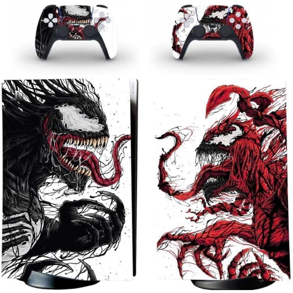 Playstation 5 White Venom Ps5 självhäftande huddekaler och set, reptålig (digital)