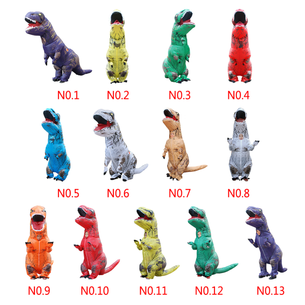 Oppustelig Dinosaur Kostume Cosplay Maskerade Halloween Børn grøn voksen rød barn rød kids kids rode