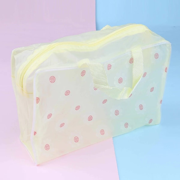 genomskinlig plast PVC resesminkväska Kosmetisk necessär Blixtlåsväska Yellow