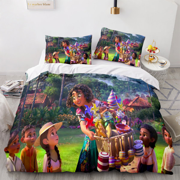 Magic Full House Encanto Printing 3d Quilt Cover Tredelad set för studenter och barn Hemtextilier 13 229*229 Three-piece Set