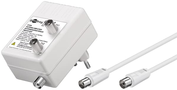 Antenneforstærker til to enheder 15 dB (DVB-T, DVB-T2, DVB-C)