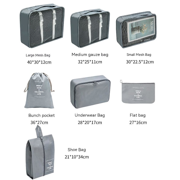Reiseveskeorganisator - 7 deler - Vesker for Reise svart black 380