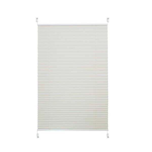 Plisserade persienner utan borrning Klemmfix 40x130cm vita persienner solskydd vikbara persienner genomskinliga Beige