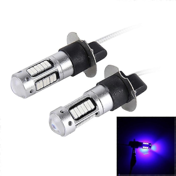 2 st H3 10W 30 SMD-4014 LED-dimlampor för bil, DC 12V Blue Light