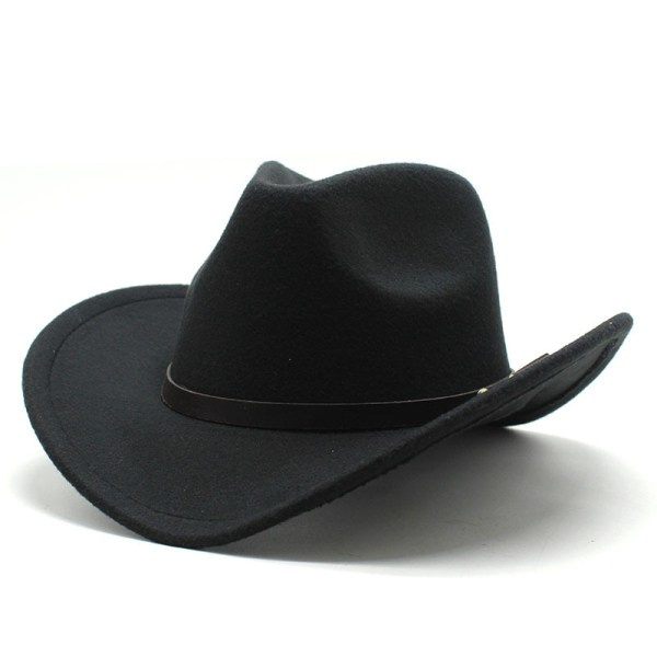 Amerikansk Western Cowboyhatt Filt Hatt För Män Och Kvinnor Ridhatt Rullad Brätte Imitation Ull Jazzhatt Cowboyhatt Rosa Pink
