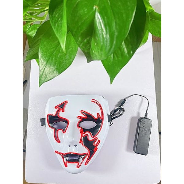 Halloween Reningsmask LED Glödande Skräck Glödande Mask LED Mask Lämplig för Semesterfestgåvor Parmask Lämplig för Barn Vuxna