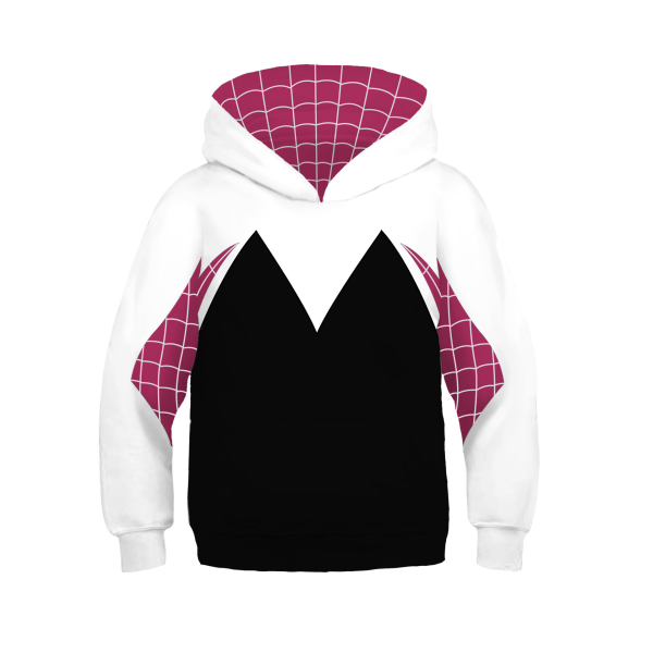 Marvel Spider-Man huvtröja för barn 3D digital utskrift Gwen cosplay anime barnkläder huvtröja Spiderman sweatshirt 03 110cm