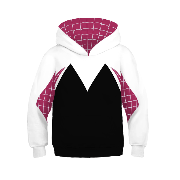 Marvel Spider-Man huvtröja för barn 3D digital utskrift Gwen cosplay anime barnkläder huvtröja Spiderman sweatshirt 17 130cm