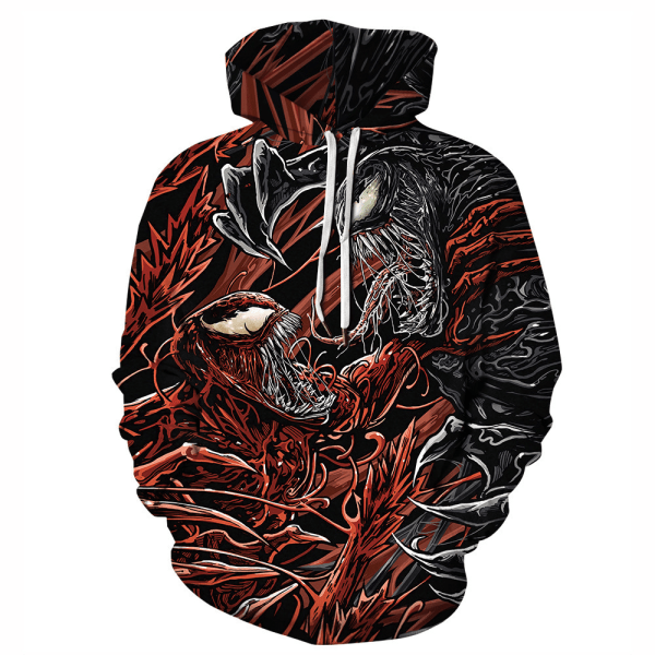 Marvel Venom Halloween huvtröja herr 3D printed Flame Loose Fashion Hoodie Marvel Venom sweatshirt 016 儿童130