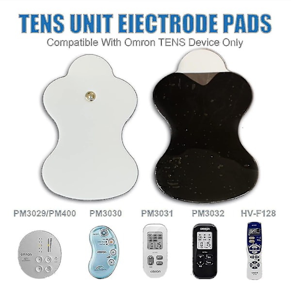 20 stk kompatible med Omron Tens Unit erstatningsplater gjenbrukbare plater 10 par [redusert!!! Ny utgave]