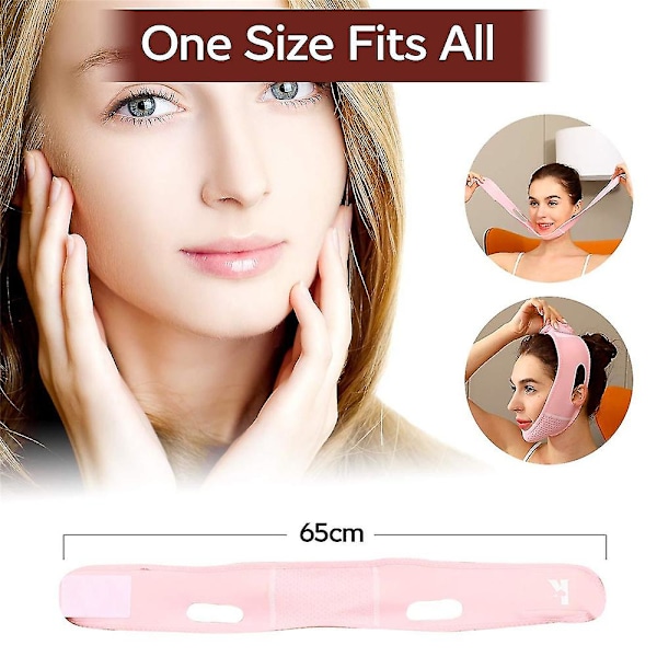 Gjenbrukbar V Line Maske Ansikts Slanke Stropp Dobbelthake Reduserer Pink