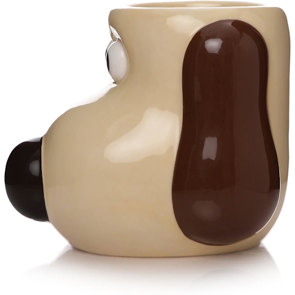 Half Moon Bay Gromit Mugg | Wallace och Gromit Mugg | Keramisk Kaffe Mugg | 3D-formade Kaffe- och Temuggar | Nyhetsgåvor för Män