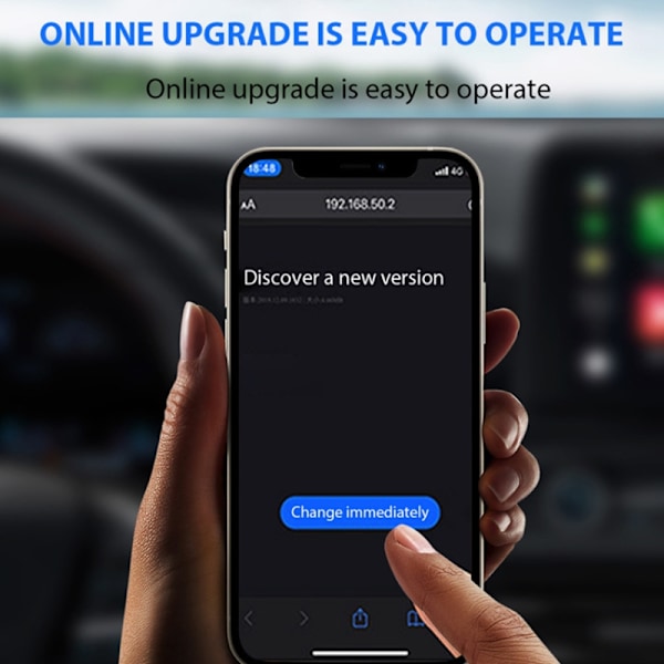 2-i-1 trådlös CarPlay och Android Auto adapter