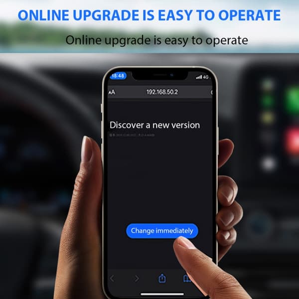2-i-1 trådløs CarPlay og Android Auto adapter