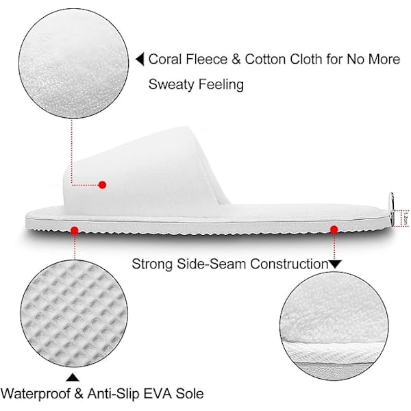 tofflor - lämpliga för spa, festgäster, hotell och resor, tvättbara och ej engångsbruk
