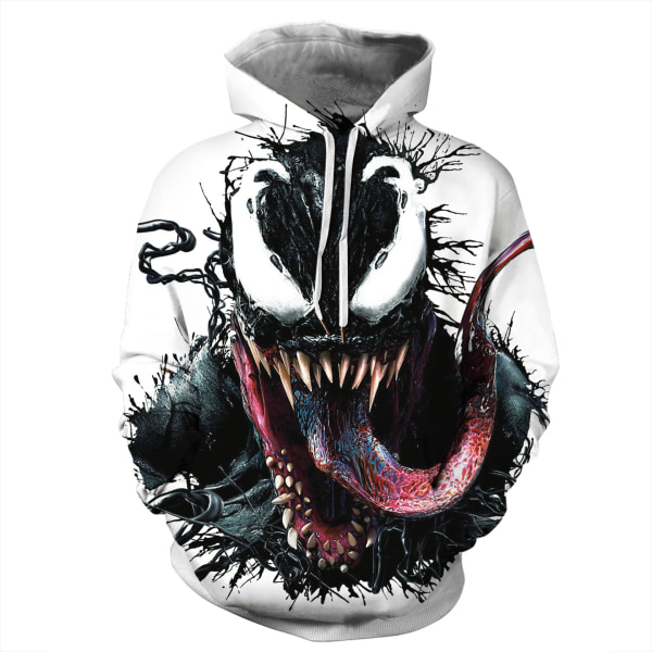 Marvel Venom Halloween huvtröja herr 3D printed Flame Loose Fashion Hoodie Marvel Venom sweatshirt 014 5XL