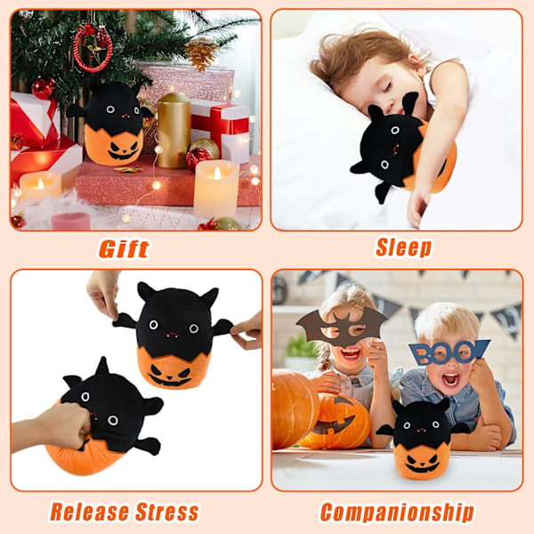 Halloween Squishy Toys LED Squeeze Balls, Söta Pumpa Spöke Mjuk Leksak Stress Fidget Relief Squeeze Toys Gåvor för Barn Festpåse Trick or Treat