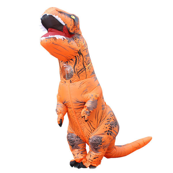 Uppblåsbar Dinosaurie Kostym Cosplay Maskerad Halloween Barn Grön Vuxen Orange adult adult orange