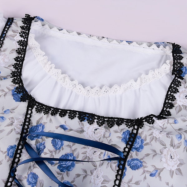 Oktoberfest-asu, Cosplay-palvelijan asu, V-kaula-mekko, Sininen blue XL