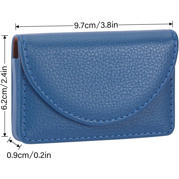 Læder visitkortholder med magnetisk lukning Blue