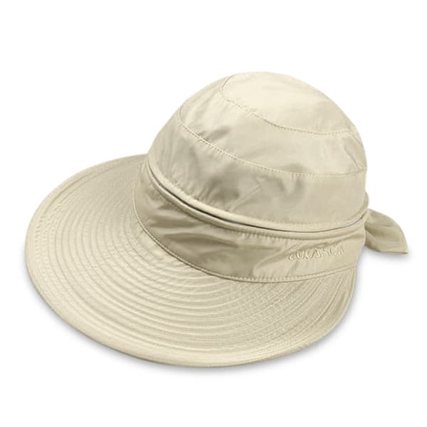 Dame UPF 50+ UV-beskyttelse Konvertibel Strandhat til cream