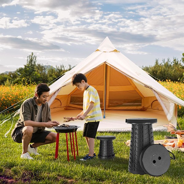 Bærbar teleskopskammel, opgraderet foldbar camping skammel Röd